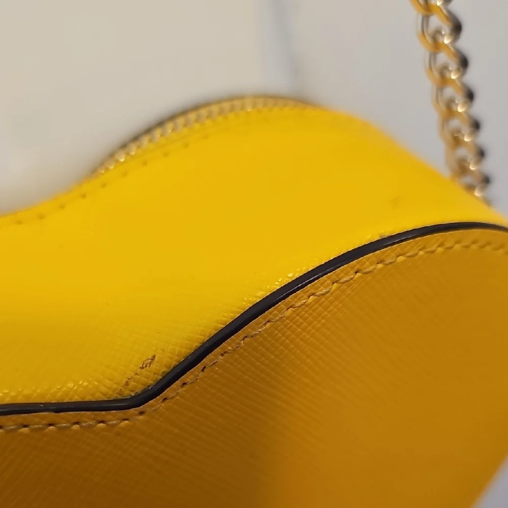 Kate Spade Heart-Shaped Yellow Mini Bag - Picture 6 of 9